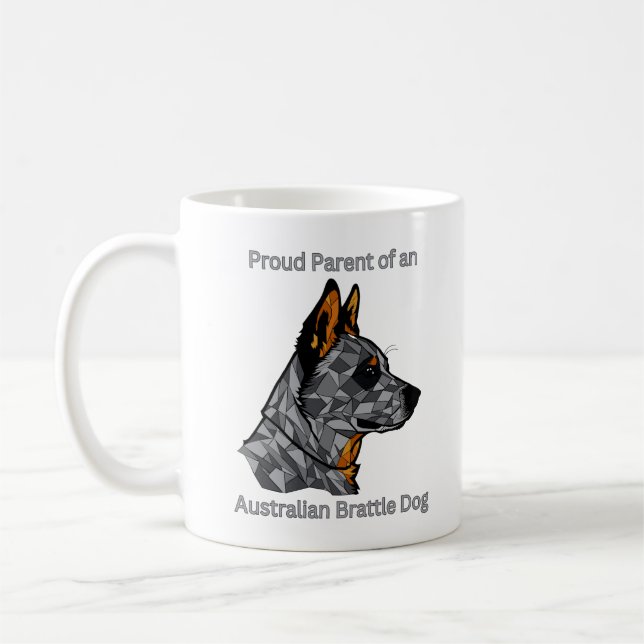 Caneca De Café Orgulhoso Pai de um Cachorro de Bovinos Australian (Esquerda)
