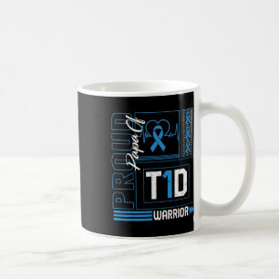 Caneca De Café Orgulhoso Papa do Guerreiro T1d Diabetes Awarenes