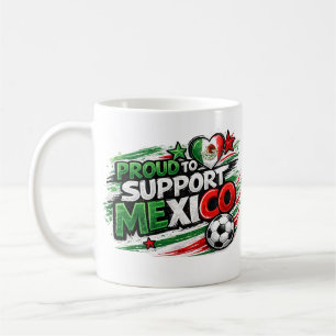 Caneca De Café ORGULHOSO POR APOIAR O MÉXICO Fã Orgulho Mexicano