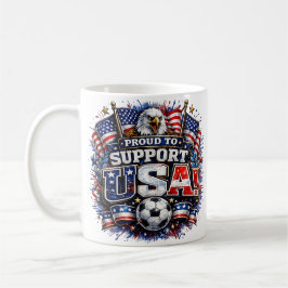 Caneca De Café ORGULHOSO POR APOIAR Torcedor de Futebol dos EUA |