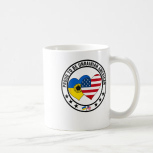 Caneca De Café Orgulhoso por ser ucraniano-americano Eu amo a Amé