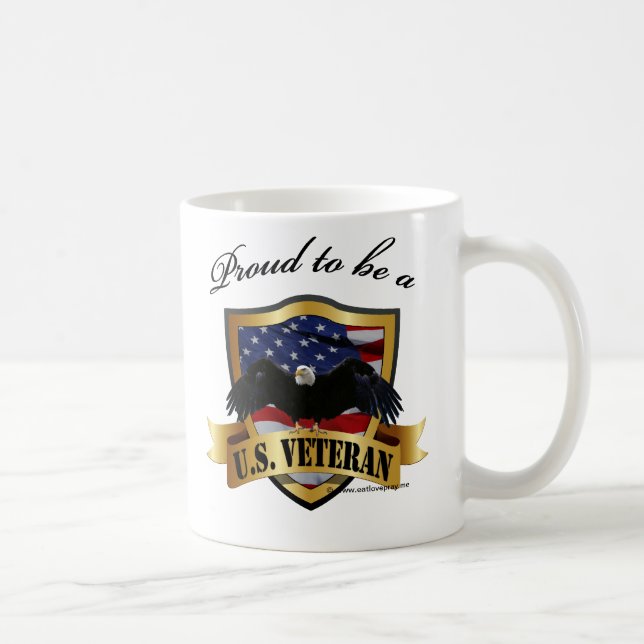 Caneca De Café Orgulhoso ser um veterano dos E.U. (Direita)