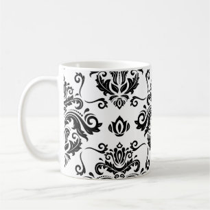 Caneca De Café Oriental Black & White: Textura clássica