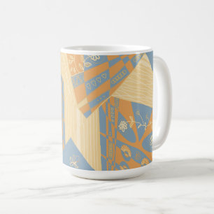 Caneca De Café Origami Chintz (L) Médio Orange Gunmetal Cinza
