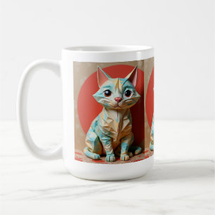 Caneca De Café Origami Paper Cat