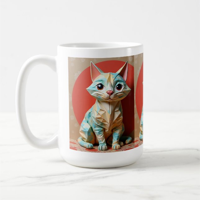 Caneca De Café Origami Paper Cat (Esquerda)