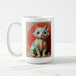 Caneca De Café Origami Paper Cat