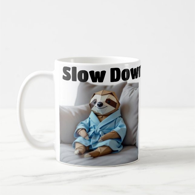Caneca De Café Origami Sloth "Slow Down" (Esquerda)
