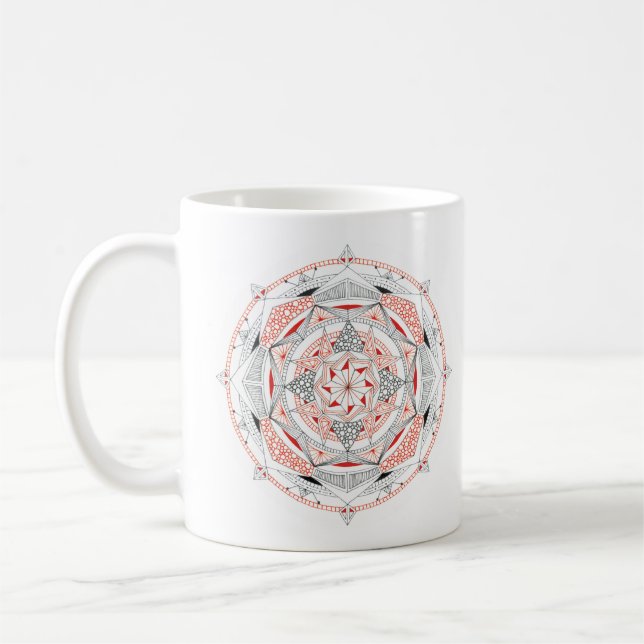 Caneca de Café Original com Design de Mandala 2 la (Esquerda)