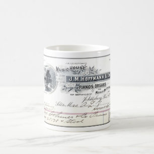 Caneca De Café ornamentado de 1898 para PIANOS E ÓRGÃOS