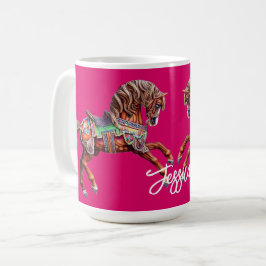 Caneca De Café Ornamentado Wooden Carousel Horse