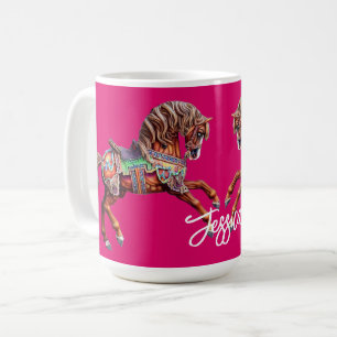 Caneca De Café Ornamentado Wooden Carousel Horse