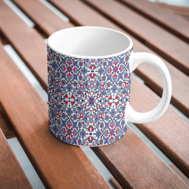 Caneca De Café Ornamental Turkish Tile Pattern  (Criador carregado)
