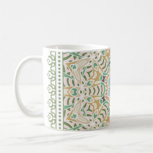 Caneca De Café Ornamento colorido decorativo sobre fundo branco,