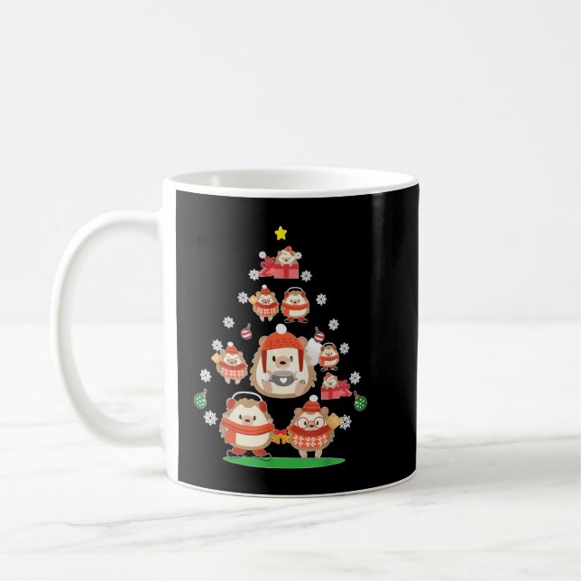 Caneca De Café Ornamento de Hedgehog Árvore de Natal Engraçado Na (Esquerda)