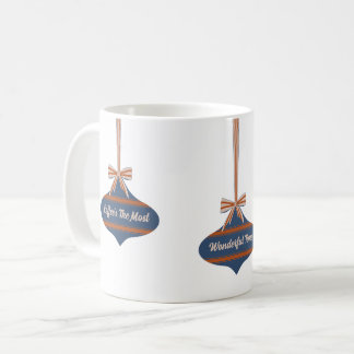 Caneca De Café Ornamento de Natal Vintage Cor Editável