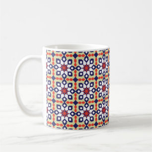 Caneca De Café Ornamento de Padrão Clássico,Patterno Geométrico S