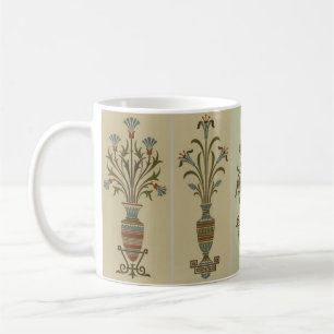 Caneca De Café Ornamento Floral Lótus Egípcio Vintage Audsley Art