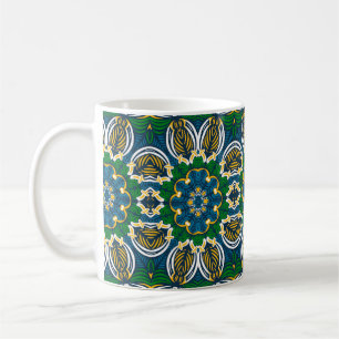 Caneca De Café ornamento floral tradicional, padrão sem costura c