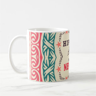 Caneca De Café Ornamentos barrocos e detalhes florais, cartão de