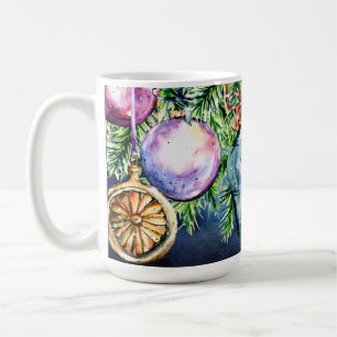 Caneca De Café Ornamentos de Árvores de Jeweltone