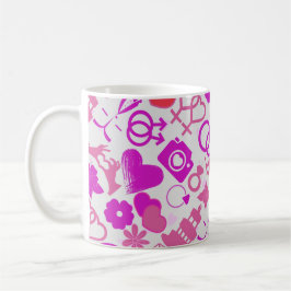 Caneca De Café Ornamentos de Casamento Rosa 03