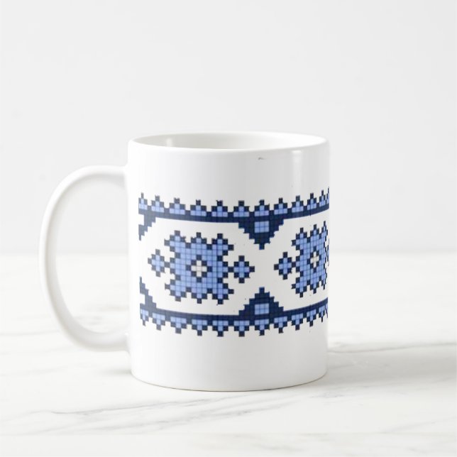 Caneca De Café ornamentos nacionais para bordados ucranianos (Esquerda)