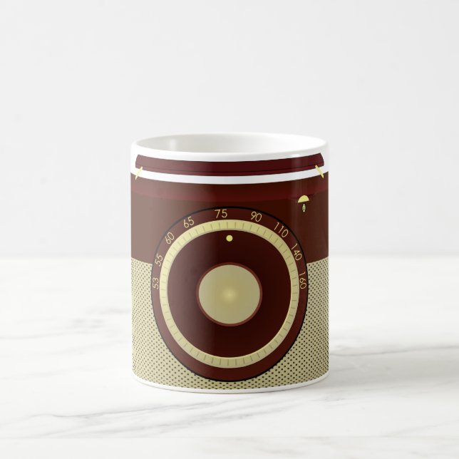 Caneca De Café Orquestra Retroativa E Rádio Antiquado Dourado (Centro)