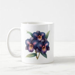 Caneca De Café Orquídea elegante azul e magenta