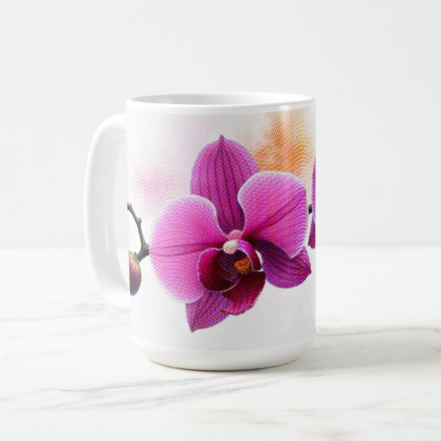 Caneca De Café Orquídea Flor de Aurora (Frente Esquerda)