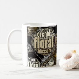 Caneca De Café Orquídea Incorporada, Floral, Flor, Flor, Tipograf