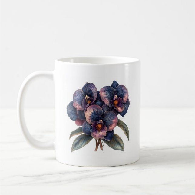Caneca De Café Orquídea magenta, azul e magenta (Esquerda)