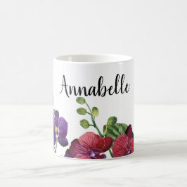 Caneca De Café Orquídea Personalizada Borda Mug