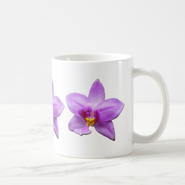 Caneca De Café Orquídea Selvagem Roxa Flor Tropical (Direita)
