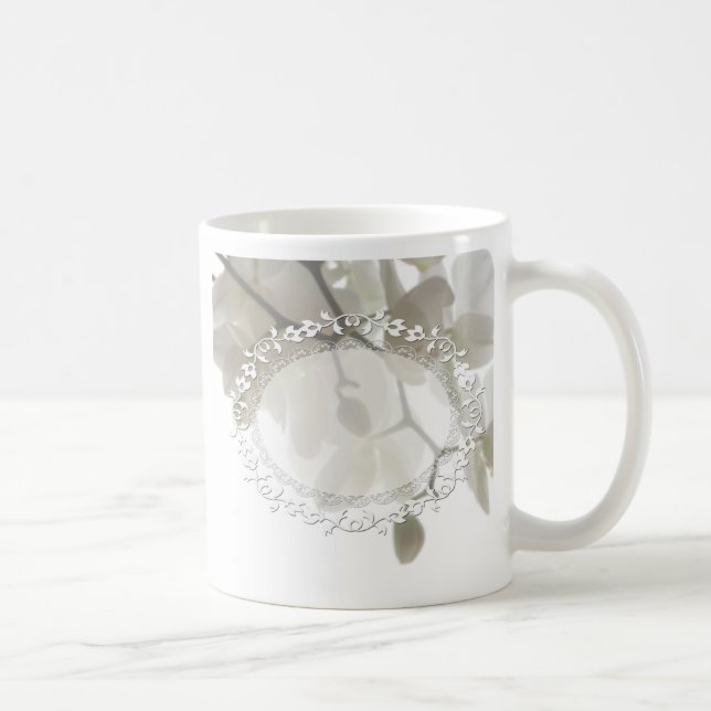 Caneca De Café Orquídeas brancas fofas (Direita)