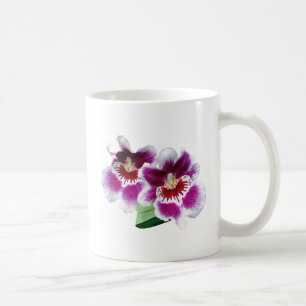 Caneca De Café Orquídeas de Miltoniopsis rosa e branca