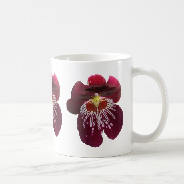 Caneca De Café Orquídeas Marrons II Floral Elegante (Direita)