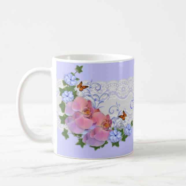Caneca De Café Orquídeas - Mug personalizado floral (Esquerda)