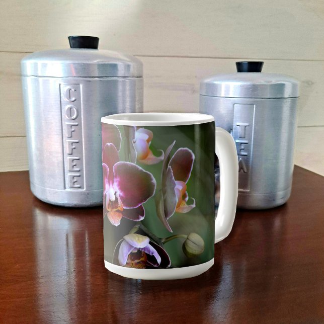 Caneca De Café Orquídeas Roxas Exóticas Floral Botânica (Criador carregado)