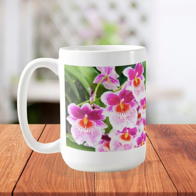Caneca De Café Orquídeas Tropicais da Fuchsia (Criador carregado)