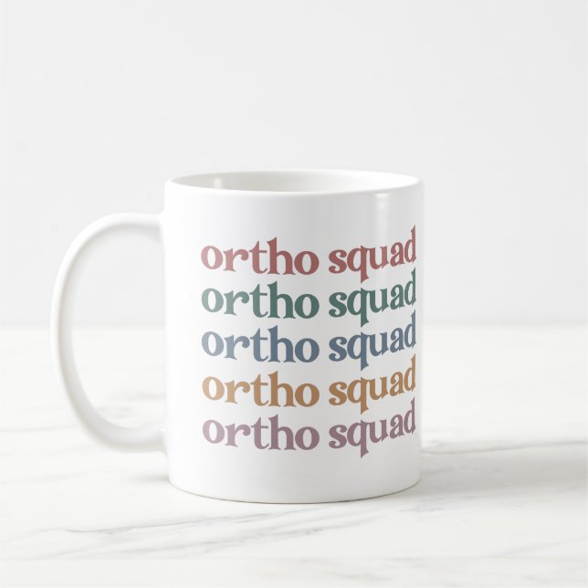 Caneca De Café Ortho Squad Orthodontist Orthopedics Enfermeira Pr (Esquerda)