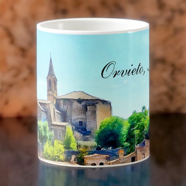 Caneca De Café Orvieto Italy Hillside com Orvieto Text (Criador carregado)