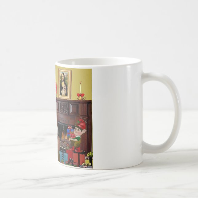 Caneca De Café Os 2 Cairn Terriers do Papai Noel (Direita)