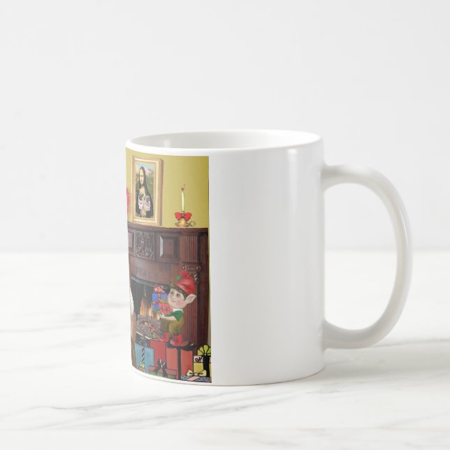 Caneca De Café Os 2 Pugs do Papai Noel (f+B) (Direita)