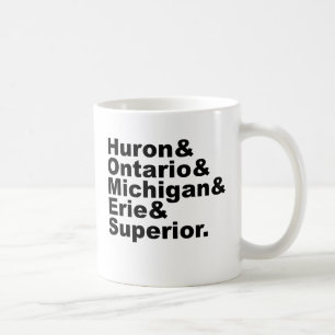 Caneca De Café Os 5 Excelentes Lagos Huron Ontario Michigan Erie