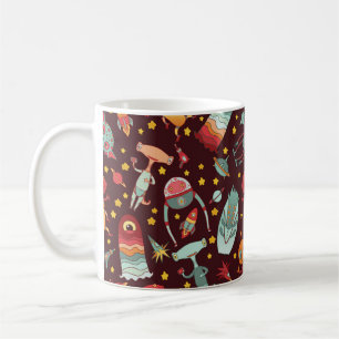 Caneca De Café Os aliens de desenho possuem um padrão perfeito.