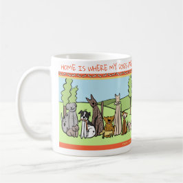 Caneca De Café Os amantes do cão agridem - Home é onde meus cães