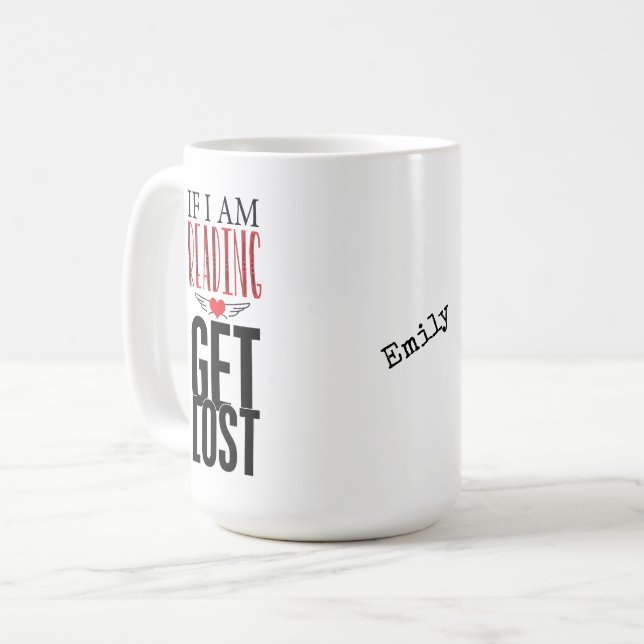 Caneca De Café Os amantes do livro, se estou lendo, me perca (Frente Esquerda)