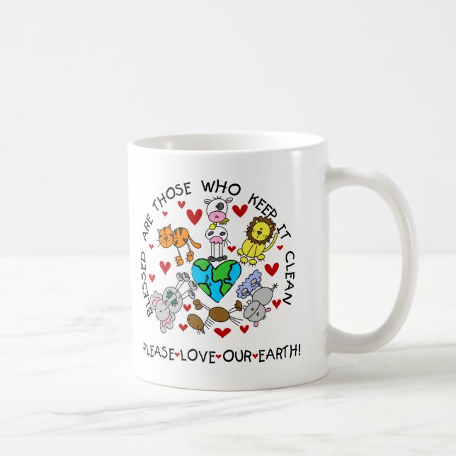 Caneca De Café Os animais amam nossa terra (Direita)