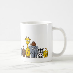 CANECA DE CAFÉ OS ANIMAIS BONITOS DA SELVA ADICIONAM SEU TEXTO